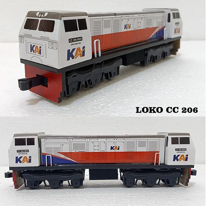 Kereta Api Indonesia - Lokomotif dan Gerbong (Handmade) 4