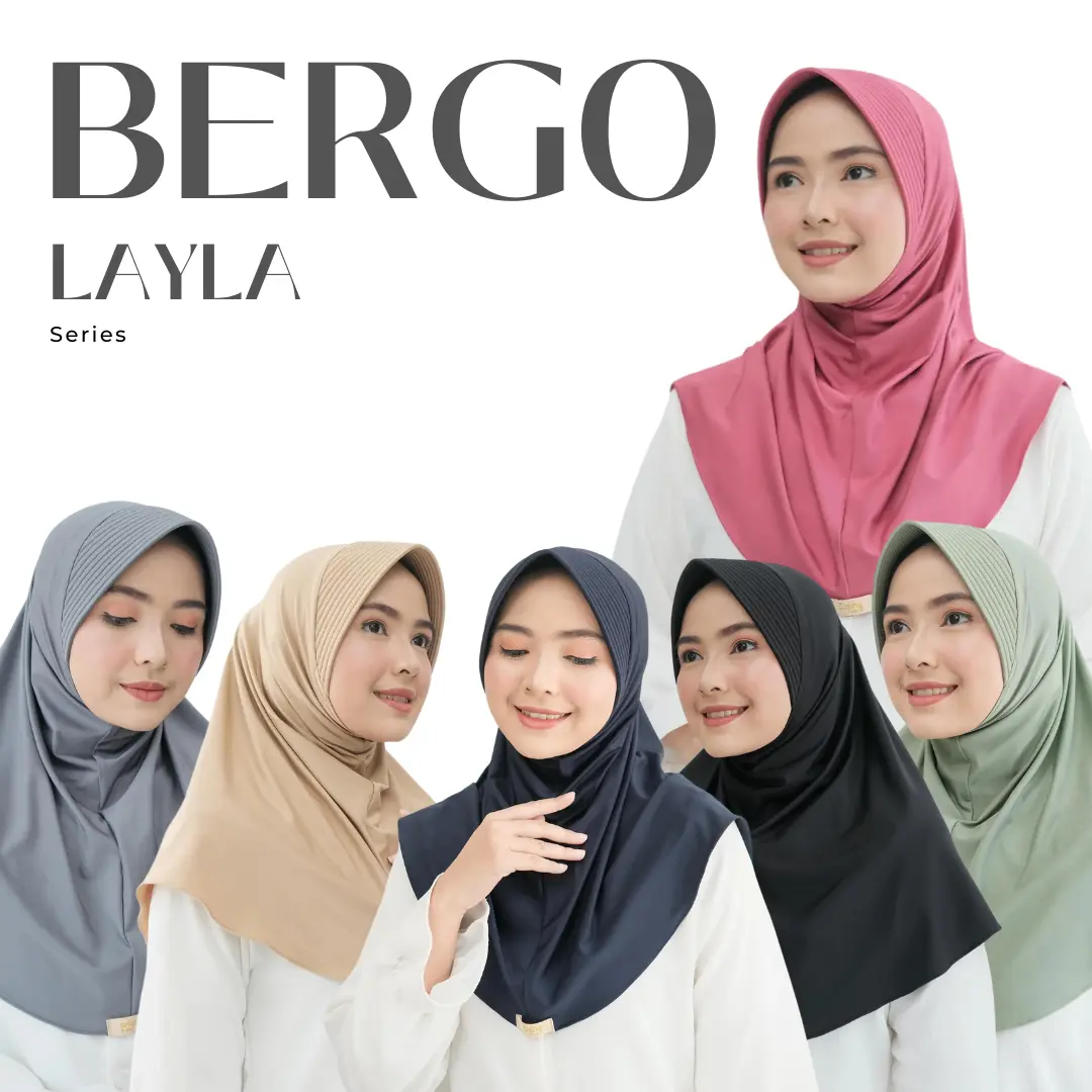 Zisha Hijab Bergo Layla Sport Semua Warna Size L Bahan Spandeks Livia Super Instan Kerudung Muslim Nyaman & Praktis