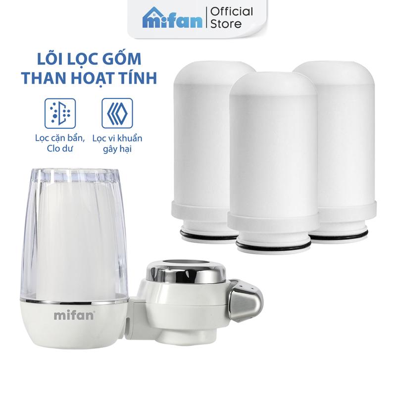  Lõi Lọc Thay Thế Bộ Lọc Nước Đầu Vòi Mifan - gốm than hoạt tính cao cấp lọc 99% mùi cặn bẩn clo dư 