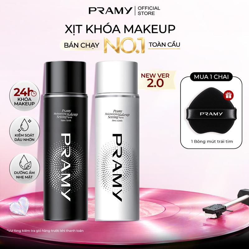 [NEW VER 2.0]  PRAMY Xịt Khóa Nền Makeup Tia Sương Mỏng Bền Chắc Lâu Trôi 24H Giúp Khóa Chặt Lớp Trang Điểm 100ml