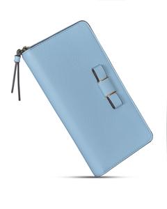 レディース長財布 本革製 ソフト素材 大容量 縦型カードポケット16個 スキャン情報盗難防止 ボックス型小銭入れ 紙幣折りたたみ不要 リボンデコレーション 可愛いデザイン ギフトレディ包装 贈り物に最適