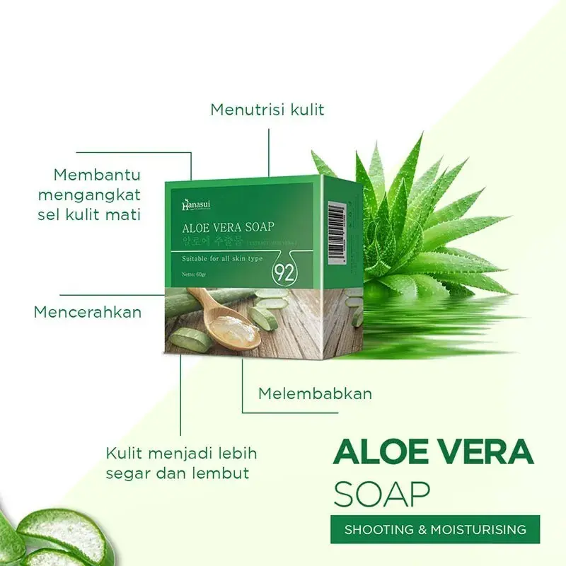 Hanasui Bamboo Charcoal & sloe vera Soap with Scrub BPOM Sabun Hanasui 6
