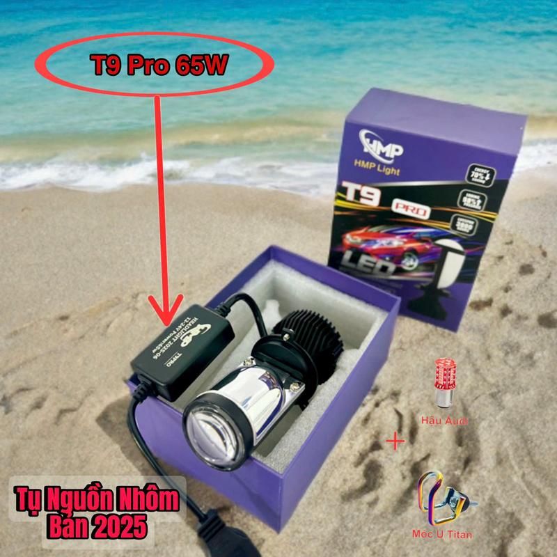 [ NEW- Mua Đèn Tặng Hậu AuDi + Móc Titan ] Bóng Đèn Led Pha Bi Cầu Mini T9 Pro 65W Phiên Bản Mới Nhất 2025 Chính Hãng HMP Light Chân H4 - Bảo Hành 12 tháng ( Giá 1 Chiếc )