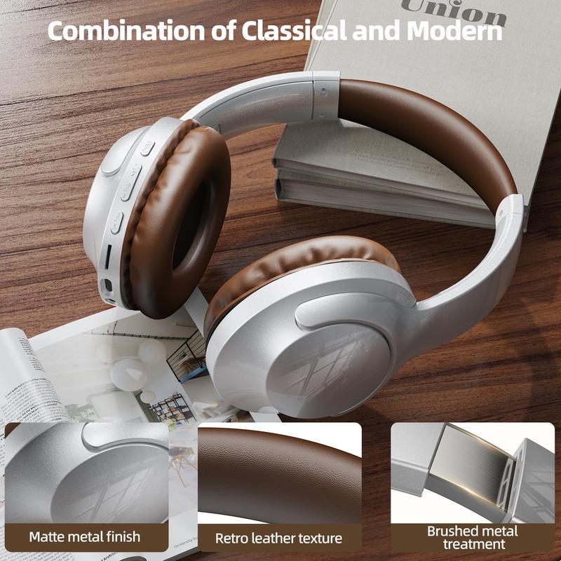 GOOJODOQ J232 Bluetooth Headset Stereo Wireless 5.2 HIFI Foldable Wireless Sports Headphones Support TF Card 3.5mm Audio Interface Weight About 240g Support Noise Reduction Call Built-in Microphone 1