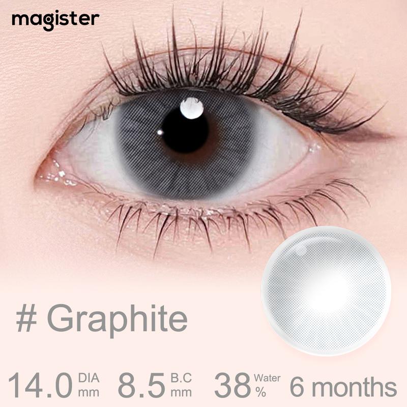 【HOT Magister Kính Áp Tròng 2 chiếc QUEEN 0~8.00 DIA 14.0mm Ochre/Amber Kính Áp Tròng Cận 6 Tháng Gray Lens Mắt Tặng Khay Gương