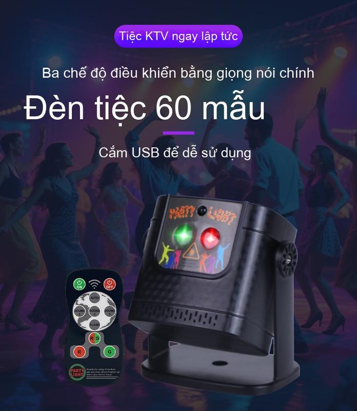 Đèn Tiệc Red Blue Blast Flash Laser Party Lights Điều Khiển Từ Xa Nhận Dạng Giọng Nói Đa Chức Năng Cho Bar Và Tiệc Tại Nhà
