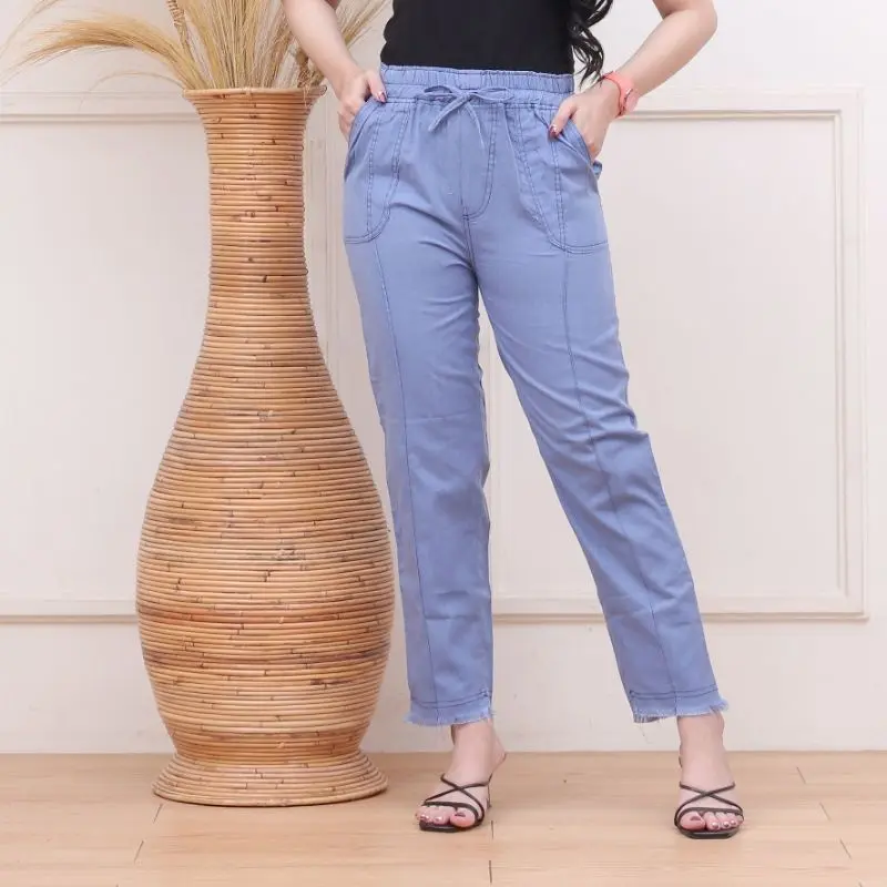 Celana wanita baggy rawis pinggang elastis free size bawahan wanita