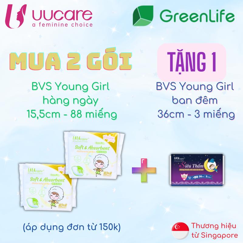 Combo Tiết Kiệm Băng Vệ Sinh UUcare Singapore Young Girl Hàng Ngày 15.5cm 88 Miếng