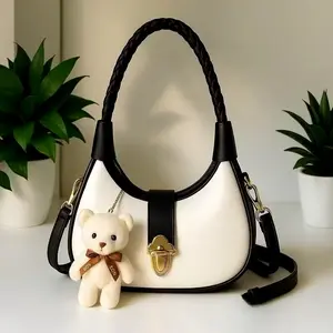 KENNA - tas wanita tas selempang shoulderbag tas bahu kepang model korea Hitam Slingbag