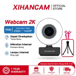 XIHANCAM Webcam Laptop 2K Ring Light USB Kamera PC 1440P Full HD Video Meeting Webcam PC Lampu