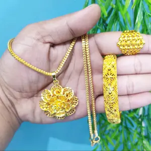 Set Perhiasan Wanita Dubai Kendari Mewah Gold Fashion - Tahan Lama dan Anti-Karat