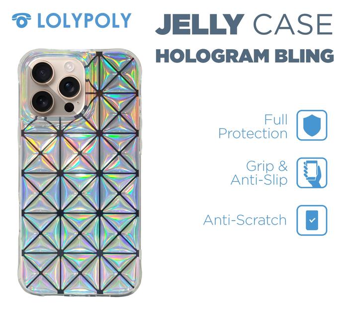 Gambar LOLYPOLY Soft Case Hologram Bling For iPhone 16 Pro Max - 01, iP 16 dari Lolypoly Indonesia Kota Administrasi Jakarta Utara Tokopedia