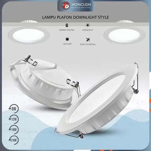 HORICI LAMPU PLAFON LED / LAMPU DOWNLIGHT LED MODEL STYLE  8WATT 12WATT / WARNA PUTIH White