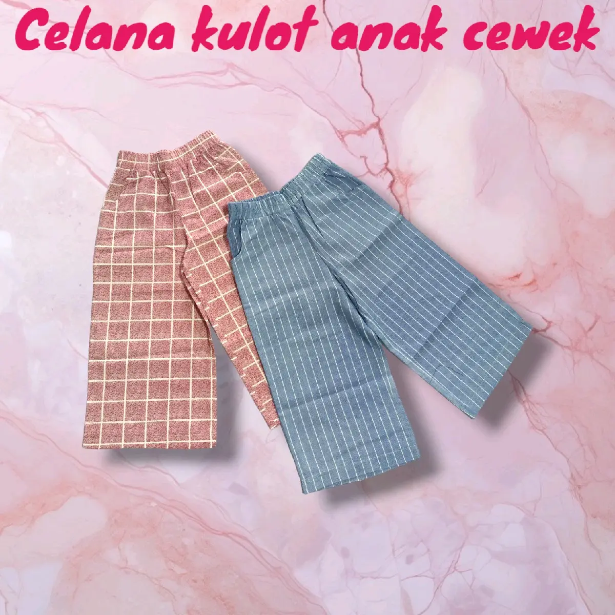 Celana Kulot Anak Perempuan motif garis dan kotak