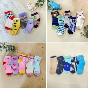 grosir paket 5 pasang kaos kaki anak bayi umur 0- 2 tahun  perempuan dan laki laki Cotton Motif Fashion