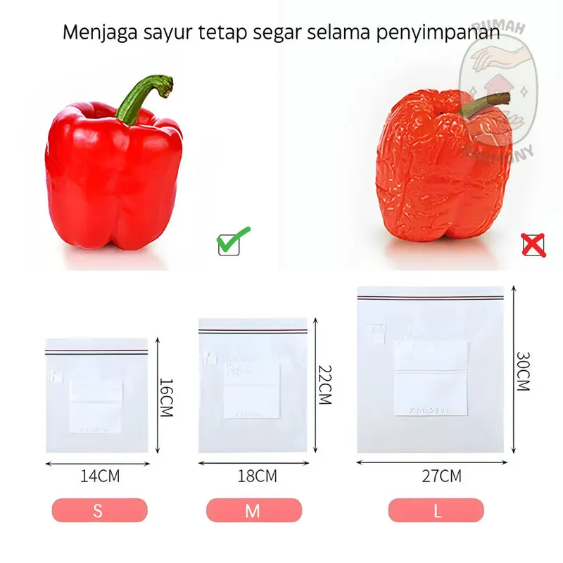 Plastik Double Ziplock Reusable Penyimpan Makanan Sayuran Buah Daging Higienis Food Grade 5
