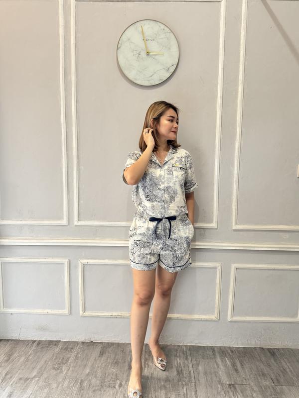 Piyama Baju Tidur Wanita Rayon Premium One Set Korean Style Bumil Busui Friendly Model Kancing Depan Nyaman Atasan Celana Lembut Setelan Dewasa Panjang Pendek 6