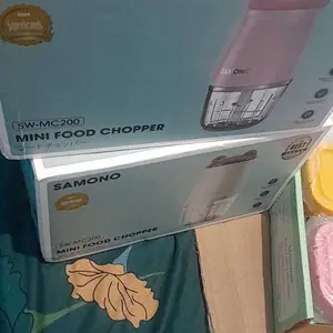 (MAY SALE 5.5) Samono (300 ml) Food Processor penghalus daging dan sayuran [SW-MC200} Mesin Penggiling Pisau Portable Stainless