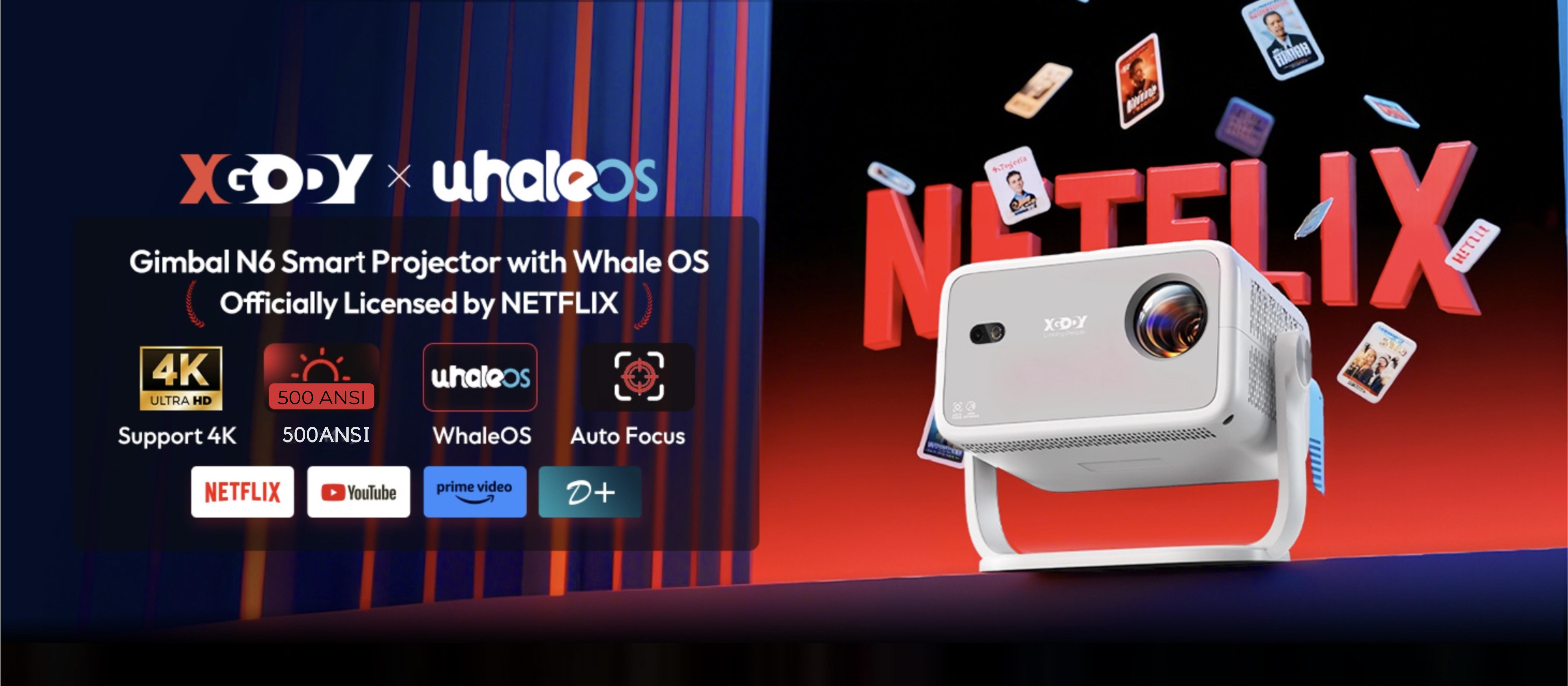 XGODY Gimbal N6 Pro Smart Proyektor LCD - Android 13 - FHD 1080P -Auto keystone- WhaleOs System - Voice Control - 700 ANSI XGODY Gimbal N6 Pro Smart Proyektor LCD - Android 13 - FHD 1080P -Auto keystone- WhaleOs System - Voice Control - 700 ANSI