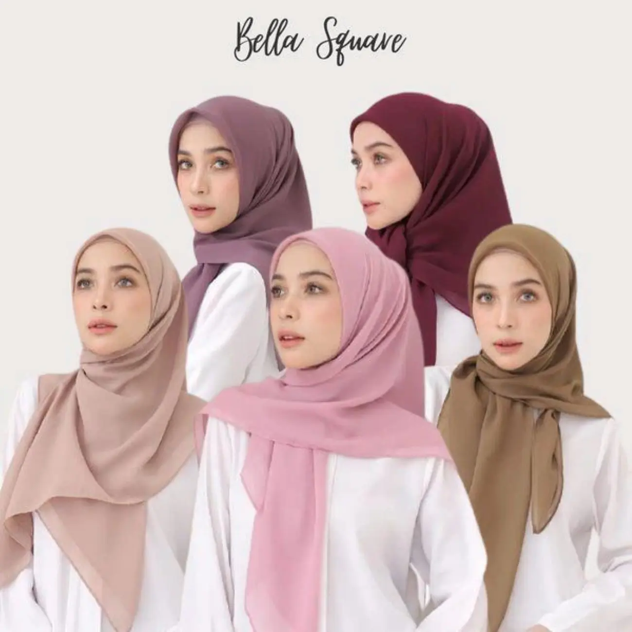 Kerudung Bella Square 50 Warna Hijab Segiempat - Muslim