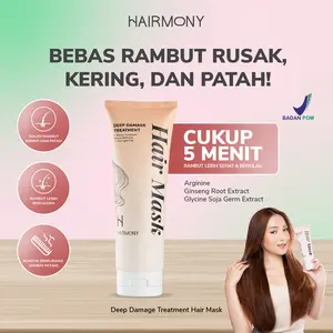 Hairmony Deep Damage Treatment Hair Mask, Perawatan 5 Menit untuk Rambut Rusak dan Kering Conditioner Extract