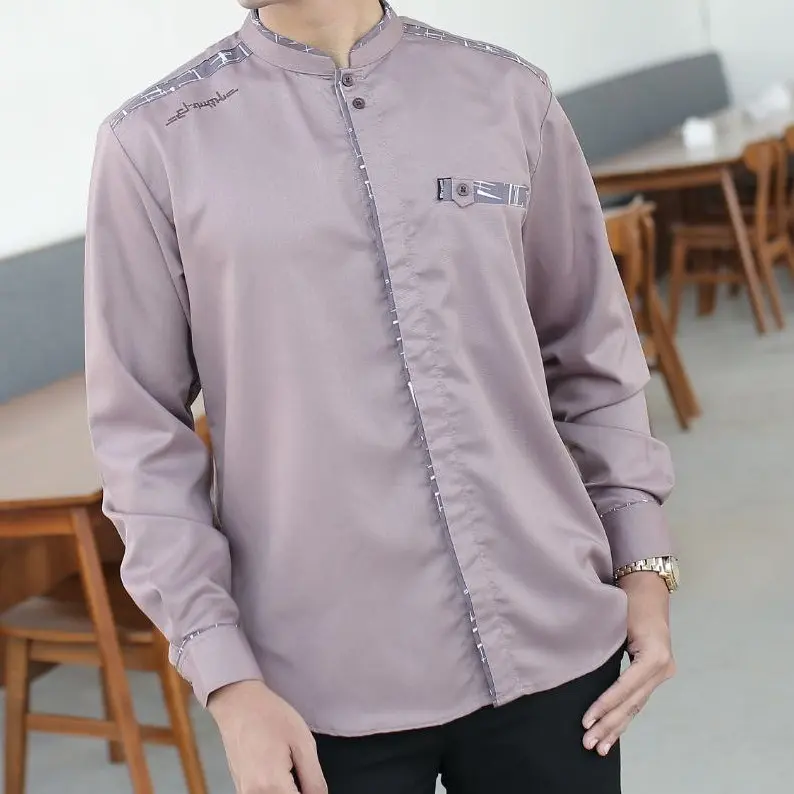 Koko Yisunsin Warna Lilak Lengan Panjang Koko El Rumi Warna Lilak Terbaru Kemeja Koko El Rumi Terlaris by El Rumi Fashion 3