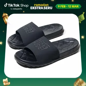 JACK IDN EXCLUSIVE SOLE - Sandal Slide Pria Sendal Slop Flip Flop | Sandal PRIA Beast Mode FULL BLACK