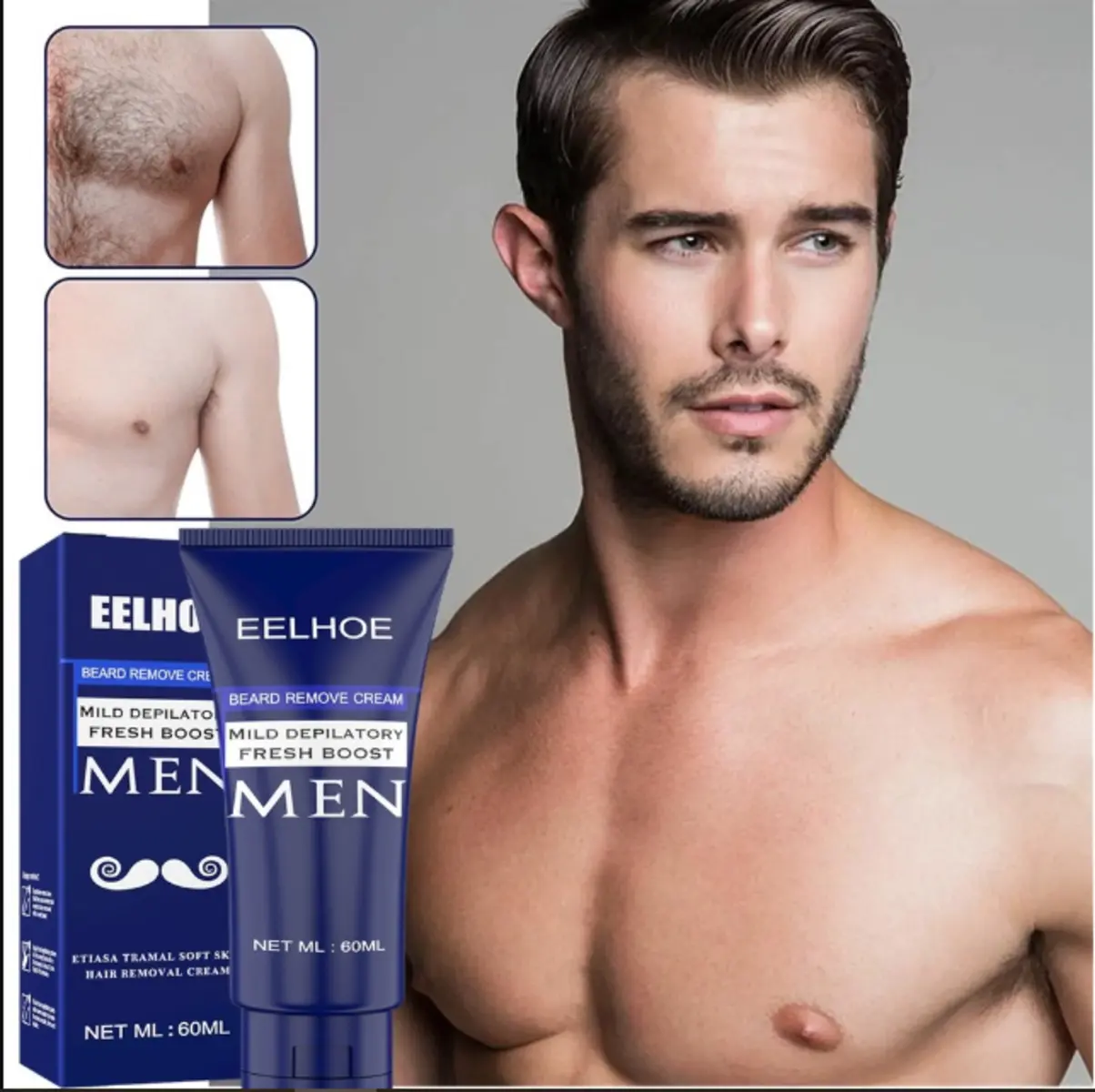 EELHOE Krim Penghilang Bulu pria Permanen Hair Removal Cream Brewok Perontok bulu Cepat Aman Tanpa Efek Samping Hair Removal Cream