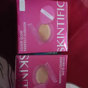 【New Special Edition】SKINTIFIC Cover Glow Perfect Cushion 11ml | Poreless Full Coverage Foundation BB CC Cushion | Oil Control, Waterproof, Sweatproof, Flawless Makeup Bedak Padat untuk Kulit Berminyak & Kering Wajah