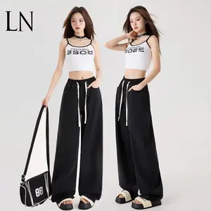 Celana jeans panjang wanita pinggang karet  celana baggy pants  jumbo wanita