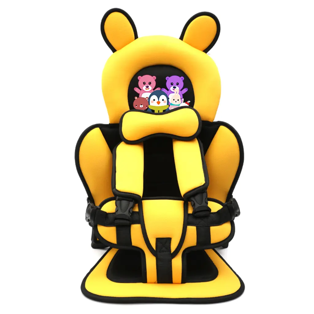 svgtsarg Car Seat Cover with Safety Strap Soft Car Seat Cover Baby Car Seat Cushion for Kids Cartoon Animal Pattern