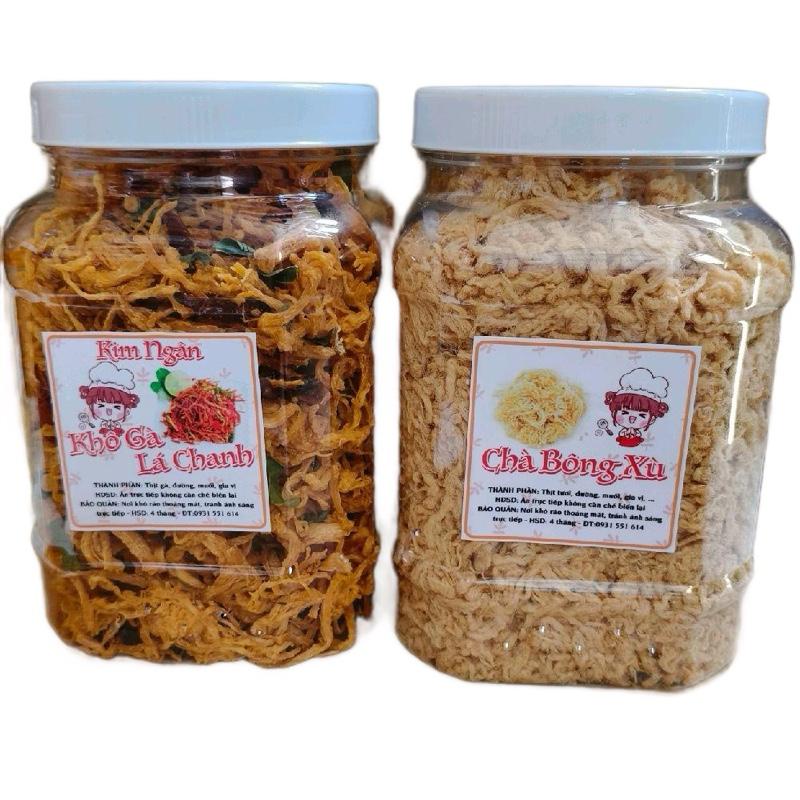 combo 500g chà bông +500g khô gà lá chanh