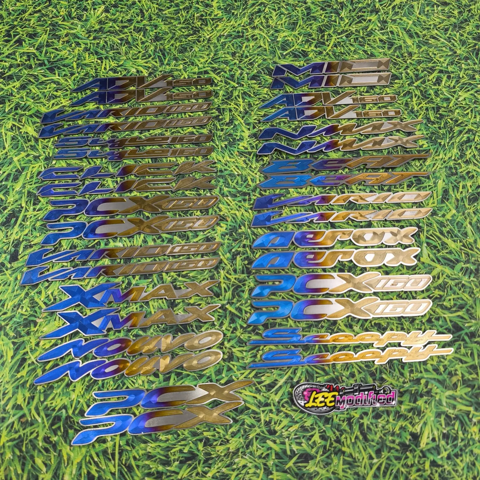 LOGO EMBLEM TITANIUM ORIGINAL VIETNAM VARIO CLICK PCX NMAX AEROX DLL / EMBLEM BODI TITANIUM
