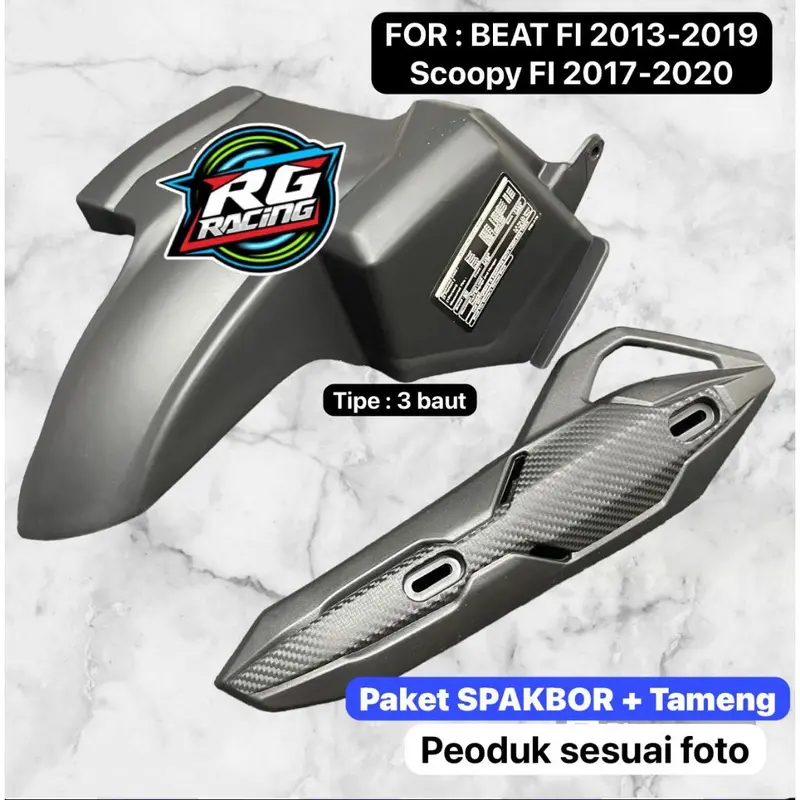 HUGGER AIRBLADE BEAT FI + TAMENG KNALPOT BEAT 2013 - 2019 / PAKET AIR BLADE BEAT STREET SPAKBOR KOLONG HONDA BEAT ESP NEW BEAT 2014 2015 2016 2017 2018 SCOOPY GENIO PELINDUNG KNALPOT BEAT / TAMENG BEAT PEMASANGAN PLUG AND PLAY PNP 0