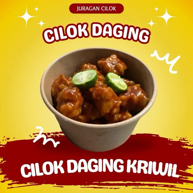 Satu Bungkus Cilok daging kriwil isi 15 bumbu misdaseum taichan chili oil Food Pedas Instan JURAGAN CILOK