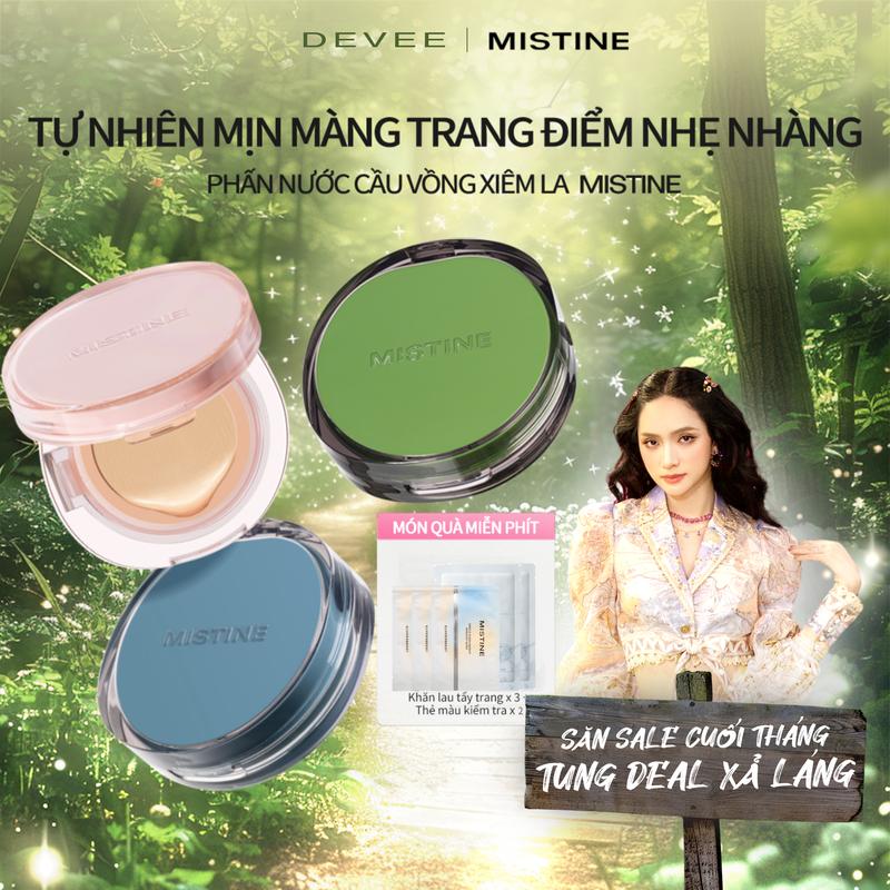 [Hương Giang X Mistine] BB Cream Essence Cushion Kem che khuyết điểm dưỡng ẩm 12g [quà tặng miễn phí] Khăn lau tẩy trang * 3 + Mặt nạ * 2