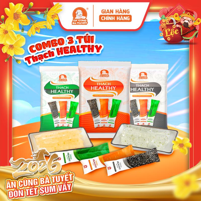 Combo 3 túi THẠCH HEALTHY- Ăn Vặt - ĂN CÙNG BÀ TUYẾT M50