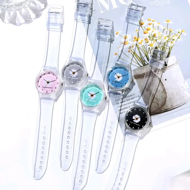 JAM TANGAN MOTIF BUNGA TRANSPARAN 4