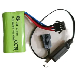 Baterai Carger Mobilan RC Type 14500 7,4V-500mAh 4 Pin Soket Hitam untuk Control Remote