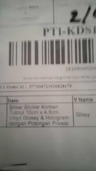 Stiker Sticker Korban Tobrut 10cm x 4.5cm: Vinyil Glossy ...