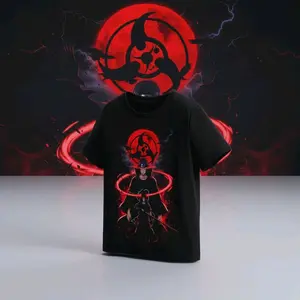 Kaos Anak 3D Uchiha Itachi Mode Jutsu Warna Hitam Desain Anime Naruto untuk Anak Laki-laki dan Perempuan