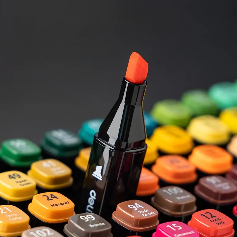 Deli Spidol Sketsa Profesional / Sketch Marker 168 Warna Dual Tip HM902 2