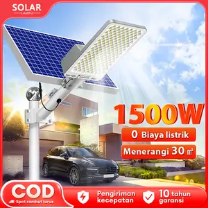 Lampu tenaga surya otomatis 1500W tahan air Kolam, halaman, penerangan jalan, lampu jalan lampu tenaga surya outdoor lampu tembak outdoor lampu cafe outdoor lampu sorot lampu solar tenaga surya lampu tenaga surya tahan 24 jam lampu emergency