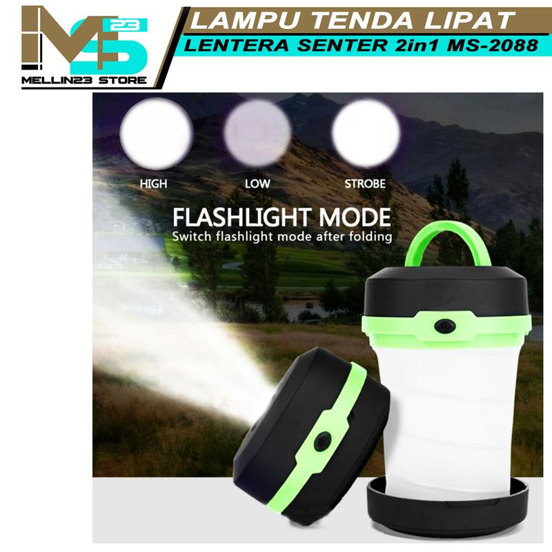 lampu tenda lipat camping MS2088 lampu tenda emergency baterai AA 3pcs 5