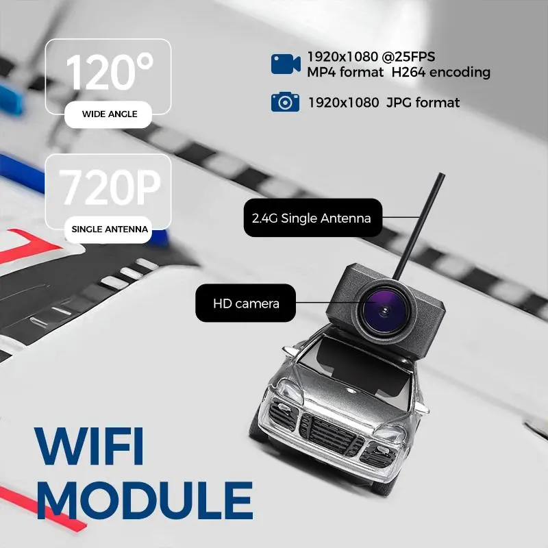 POKO Mobil RC Mini 1/64 FPV - Drift Car Kontrol APP, Kamera HD 720p, Transmisi WiFi Langsung, Gyro Stabilizer, Kecepatan Adjustable, Lampu LED, USB-C Recharge, Mainan Indoor/Outdoor & Balap Meja 5