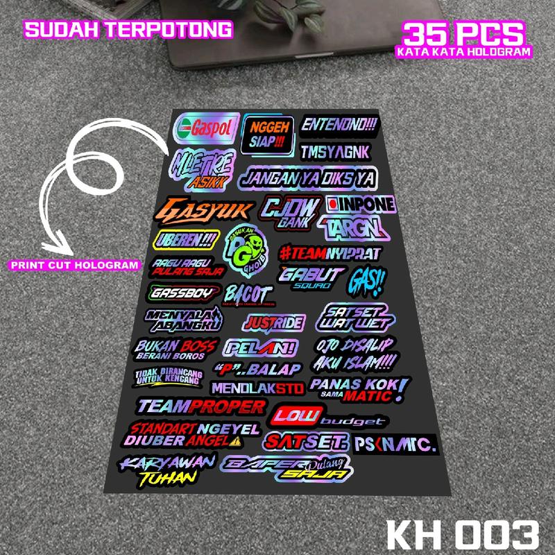 Stiker hologram isi 35 pcs sticker pack case racing balap kodekh003 ...
