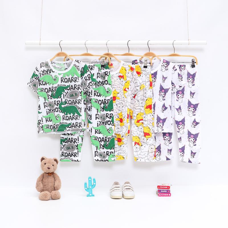 Peachbello Setelan Kaos Anak Lengan Pendek Usia 1-6th Laki-Laki Katun Bayi dan Anak Perempuan kuromi 1