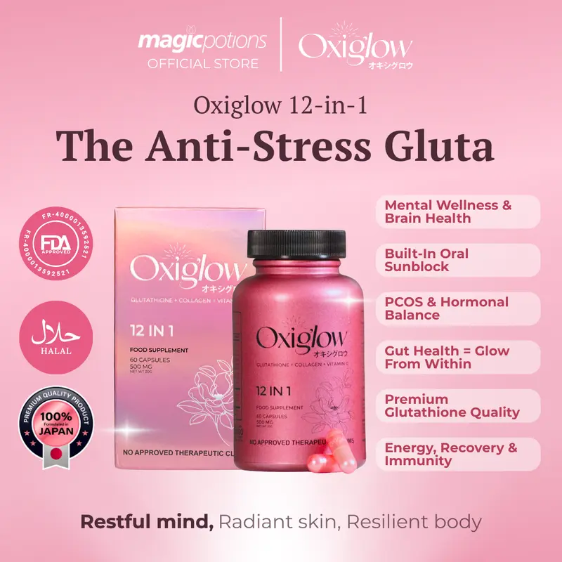Oxiglow Plus 10 in 1 Glutathione with Collagen, Placenta, Hyaluronic Acid -  60 Tabs - Healthcare