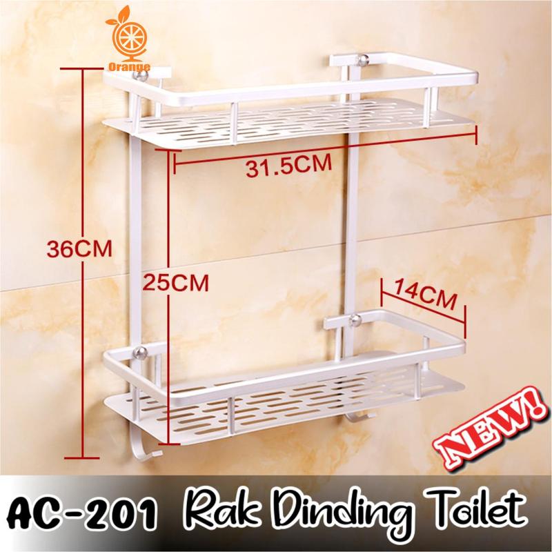 Rak Kamar Mandi Toilet Rack Tempat Sabun Aluminium Serbaguna Rak Sabun Handuk 2 Susun 4