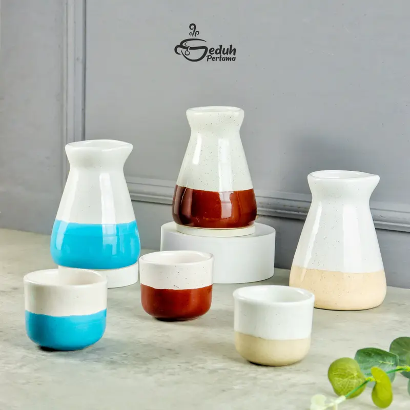 SEDUH PERTAMA SERVER SET - GELAS SERVER V60 & MINI MUG | MUG KERAMIK KAFE KOPI V60 DECANTER JUG MINIMALIS 2